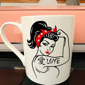 Retro Coffee Mug Asian tattoo  flair Love